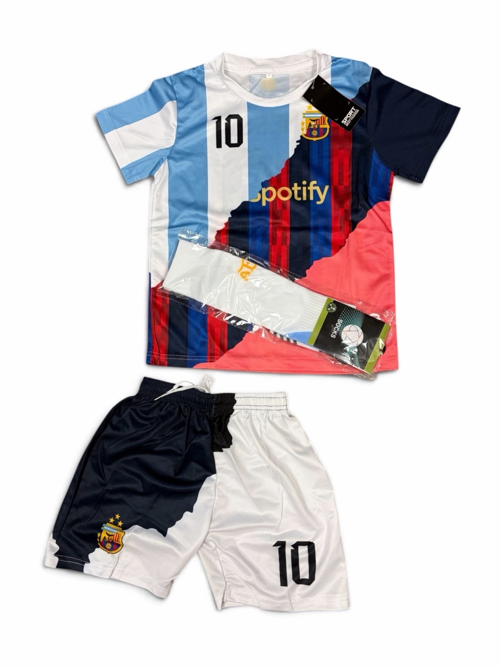 Barcelona Messi Kids' Multi-Color Soccer Jersey & Shorts Set - Blue/Red/White